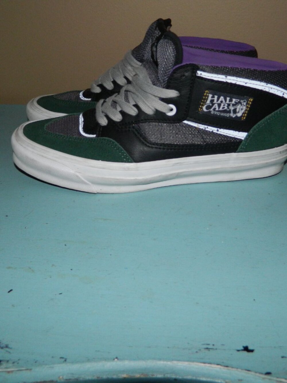 Vans Vault OG Half Cab LX Devil's Details Green Suede Black Sneakers Shoes Sz 8 - Picture 2 of 9